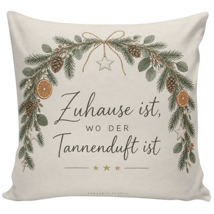 Gemütliches Kissen zu Weihnachten mit Tannenzweigbogen|p:2013802|h:4924fd3b3506592705754ccaf3fba732