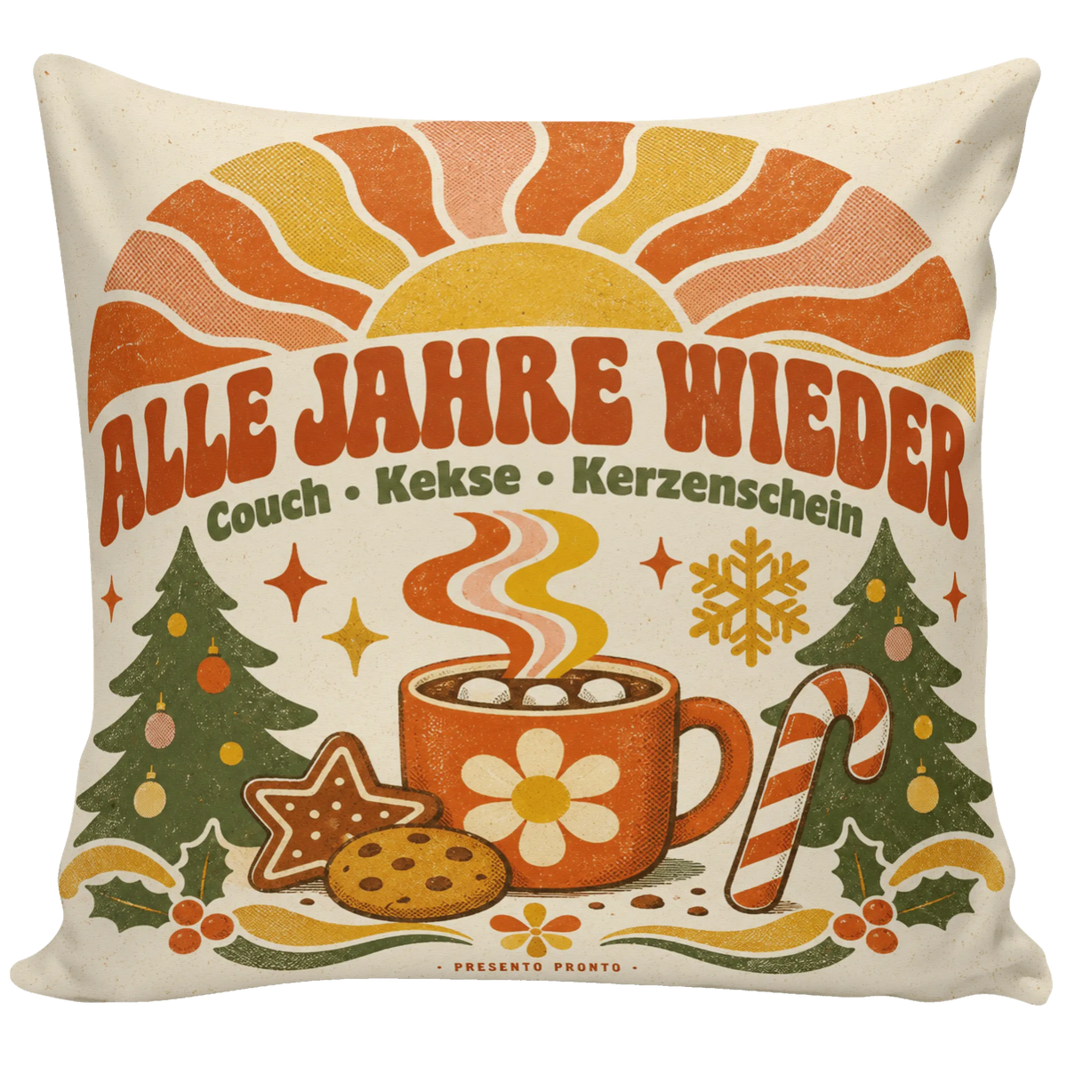 Gemütliches Kissen zu Weihnachten mit Kakaotasse|p:2013803|h:f87f96e8461695bd8c6206afa647f473