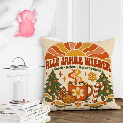 Gemütliches Kissen zu Weihnachten mit Kakaotasse|p:2013803|h:53c7a0655cca42e6fd9a2ec048248363