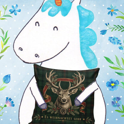 Gemütliches Weihnachtskissen mit Hirschkopf auf Tartan|p:2013804|h:03f569b3ef0a1864e6769a2b0fc9e0b4