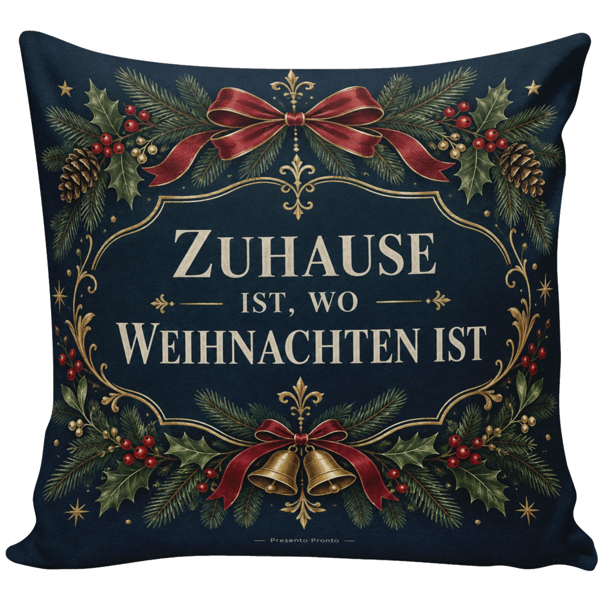 Elegantes Weihnachtskissen mit Tannenzweigen und Beeren|p:2013806|h:28ec7292ba8566236f4c7cd6e6c3bad7