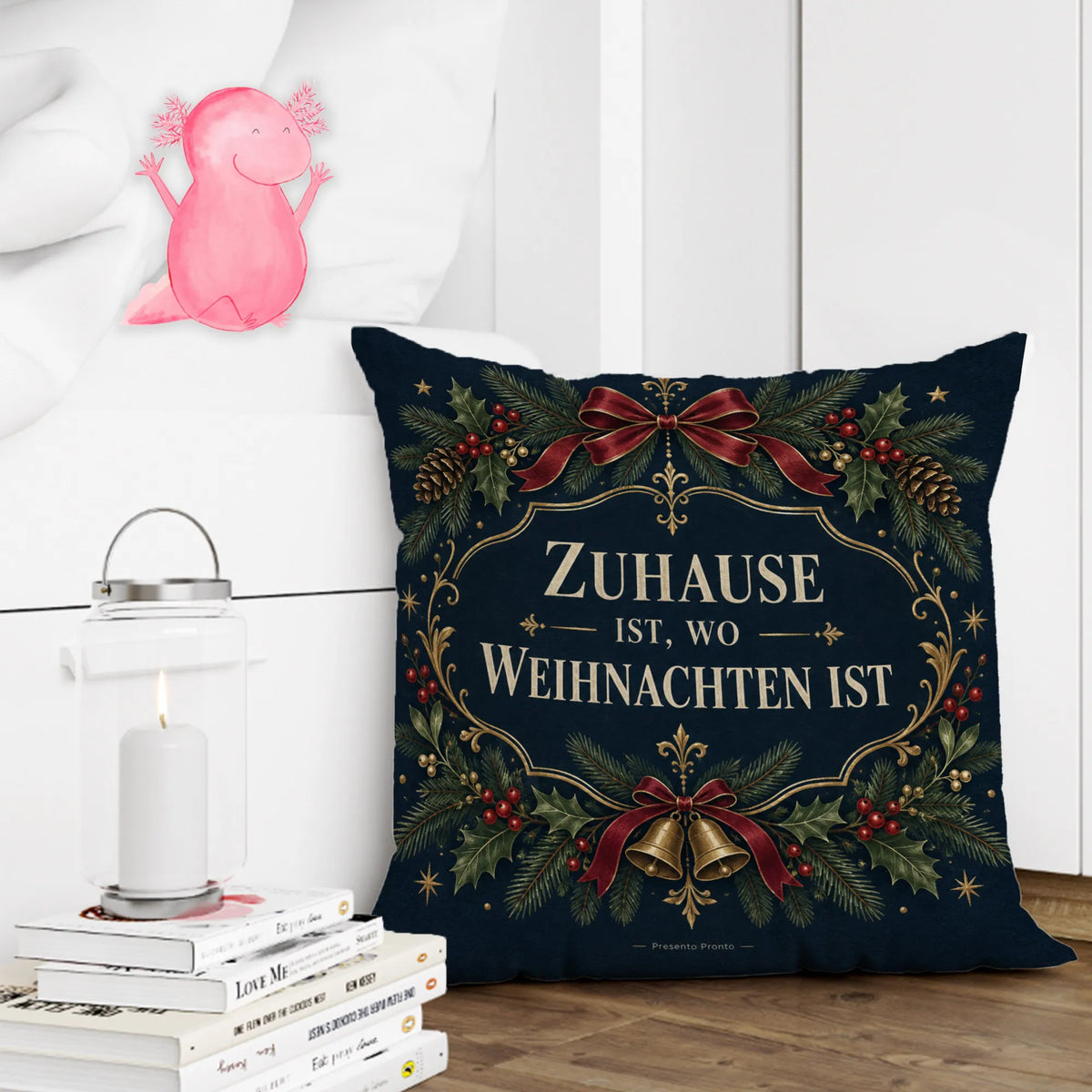 Elegantes Weihnachtskissen mit Tannenzweigen und Beeren|p:2013806|h:0147dbb1f8d13517372230c888b8a4d0