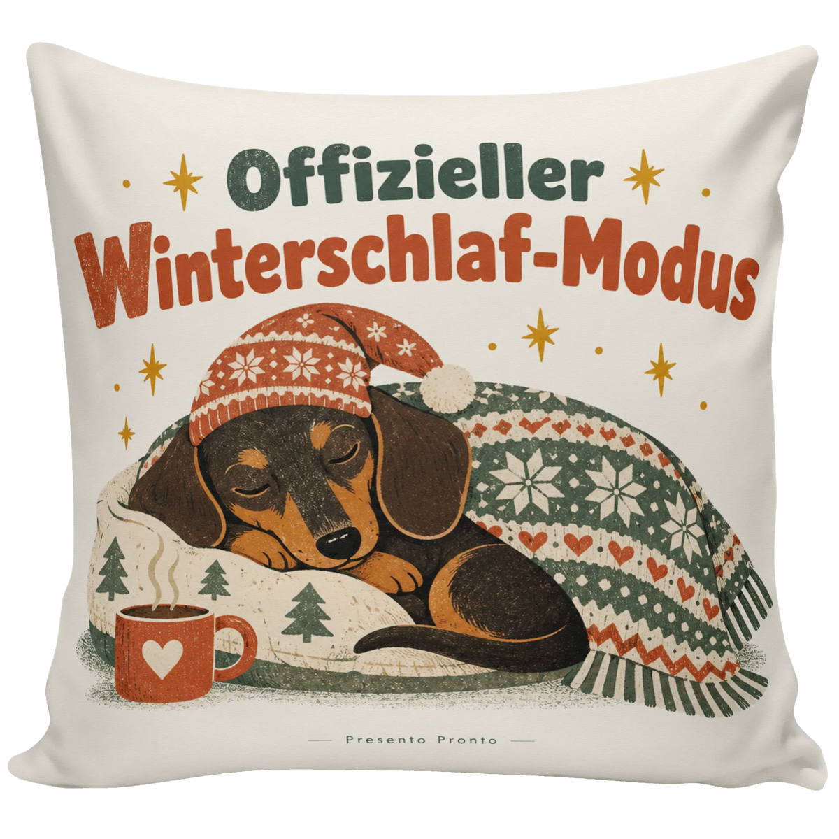 Lustiges Kissen zu Weihnachten mit schlafendem Dackel|p:2013810|h:16748eb4fc2b1bb4e903720e9a1ea197