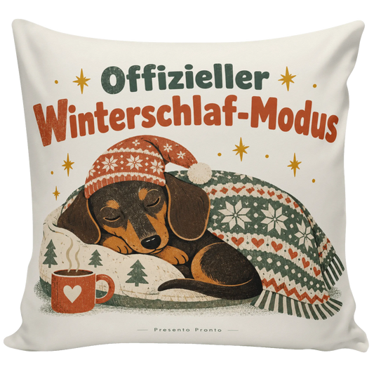 Lustiges Kissen zu Weihnachten mit schlafendem Dackel|p:2013810|h:16748eb4fc2b1bb4e903720e9a1ea197