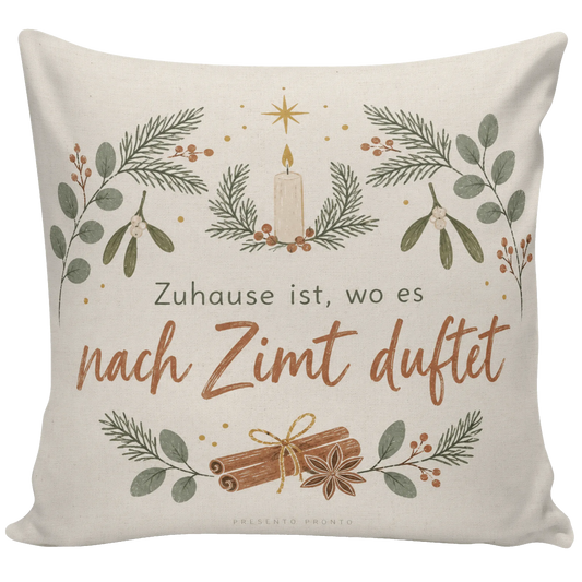 Gemütliches Kissen zu Weihnachten mit Tannenzweigen und Kerze|p:2013812|h:2c00986c13941632981f514a5de78ed6