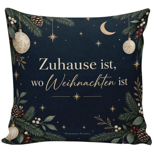 Elegantes Weihnachtskissen mit Tannenzweigen und Sternen|p:2013814|h:7bb05482fb5c9c075a169ac81a3c2000