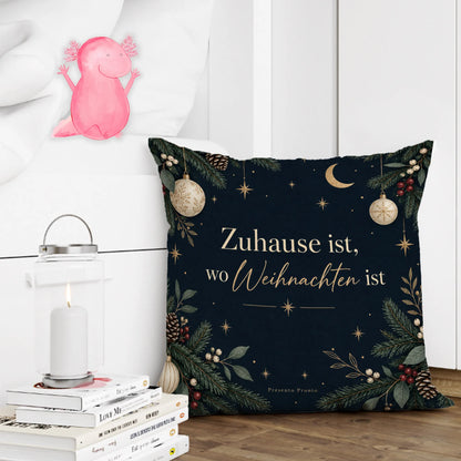 Elegantes Weihnachtskissen mit Tannenzweigen und Sternen|p:2013814|h:81d9646fef9e249871b9e92009c89452