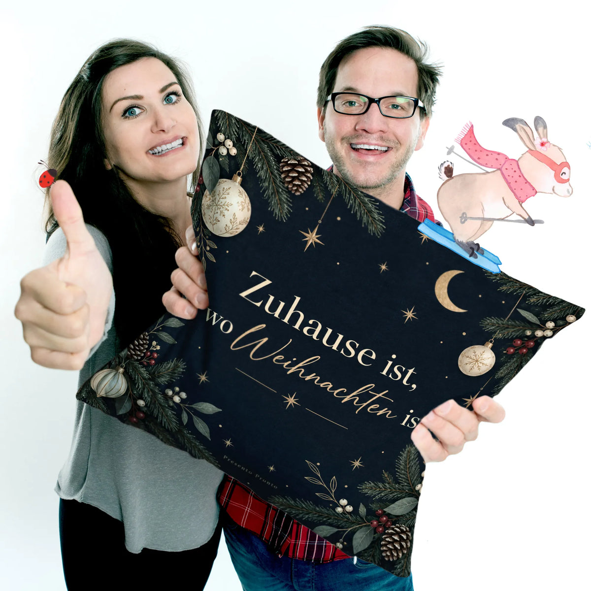 Elegantes Weihnachtskissen mit Tannenzweigen und Sternen|p:2013814|h:7993bb0897c21170d6ded5e2be324cf4