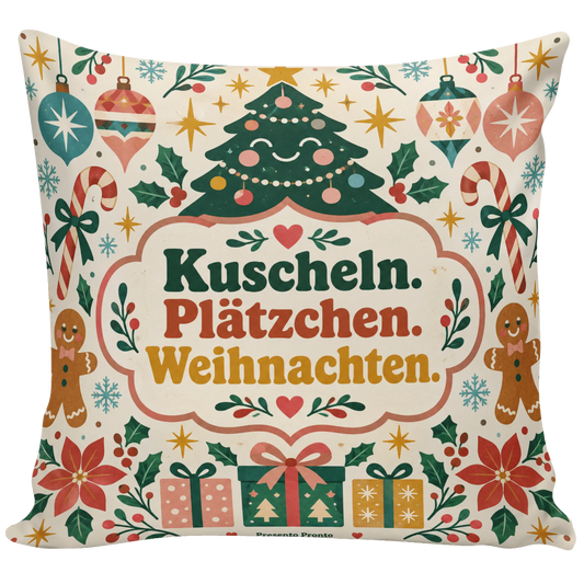 Verspieltes Kissen zu Weihnachten mit lächelndem Tannenbaum|p:2013815|h:1c5d45c58bb8efd2968d863aff14142f