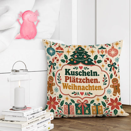 Verspieltes Kissen zu Weihnachten mit lächelndem Tannenbaum|p:2013815|h:5863388bfe5ac85b436550831e214797
