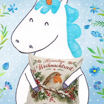 Gemütliches Kissen zu Weihnachten mit Rotkehlchen|p:2013817|h:795dfe6064e2068bd659327b20dde54d