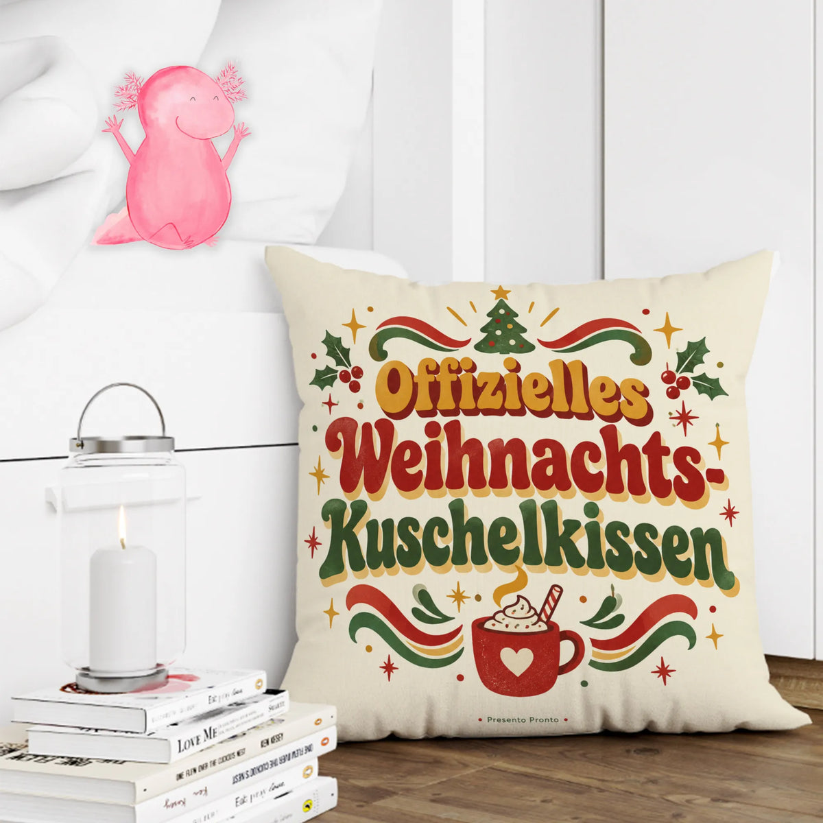 Kuscheliges Kissen zu Weihnachten mit Kakaotasse|p:2013818|h:485c8cff9e82b668dbcb88412844b10e