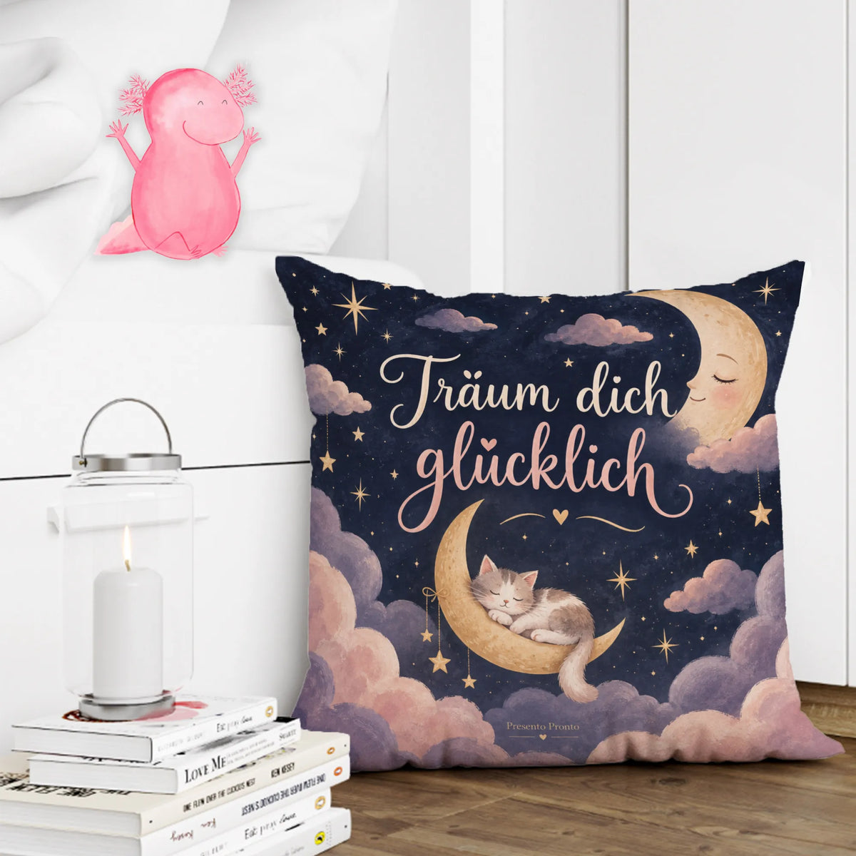 Süßes Kissen fürs Kinderzimmer mit schlafender Katze|p:2013819|h:61570ca17223e2461d04328e5135189f