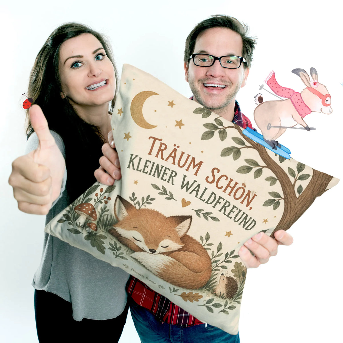 Kuscheliges Kissen fürs Kinderzimmer mit schlafendem Fuchs|p:2013823|h:fbd859b0b9a0e607b5a37d5f49d94678