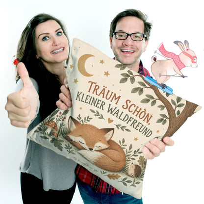 Kuscheliges Kissen fürs Kinderzimmer mit schlafendem Fuchs|p:2013823|h:fbd859b0b9a0e607b5a37d5f49d94678