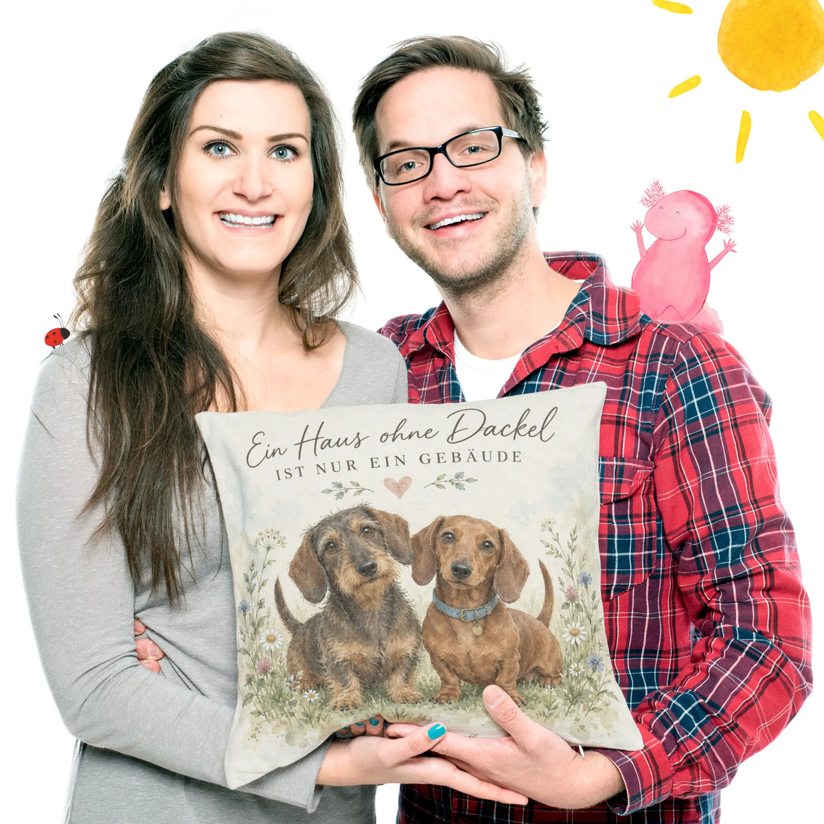 Süßes Dackelkissen für Dackelfans mit zwei Dackeln|p:2013829|h:4bfa59b58f0e057873d5fbef284d315e