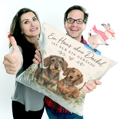 Süßes Dackelkissen für Dackelfans mit zwei Dackeln|p:2013829|h:0273070e59a725fad8a0060a82aa450a