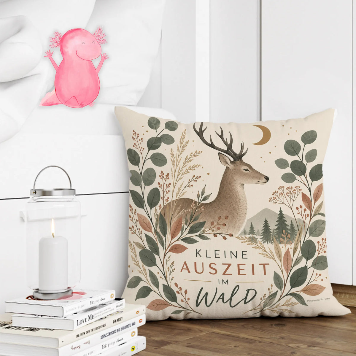 Gemütliches Kissen mit Hirsch für Waldliebhaber|p:2013833|h:e7b0c375b889e1e52f847217466832a5