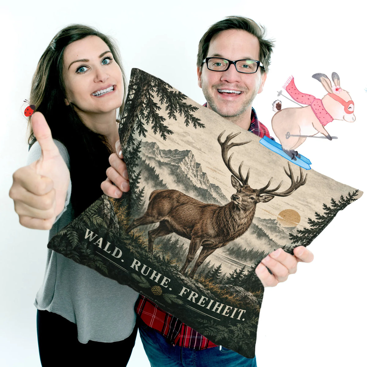 Ruhiges Kissen mit Hirsch für Naturliebhaber|p:2013834|h:0c9846d31b6f6cb4f1f654b3fca985ec