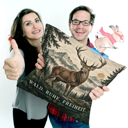 Ruhiges Kissen mit Hirsch für Naturliebhaber|p:2013834|h:0c9846d31b6f6cb4f1f654b3fca985ec