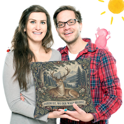 Gemütliches Kissen mit Hirsch für Waldliebhaber|p:2013835|h:ba4e5e1c1beb4508b825343820b7efea