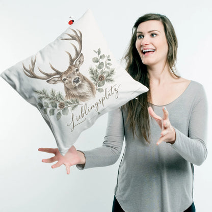 Gemütliches Kissen mit Hirsch für Naturliebhaber|p:2013836|h:68d0b8d419e836924497c8bc71e9845a