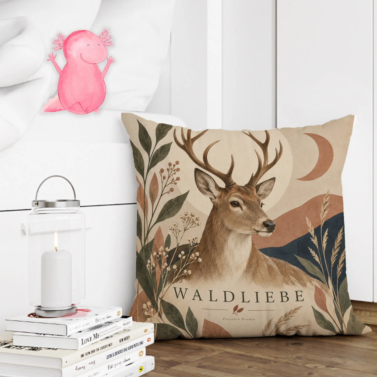 Gemütliches Kissen mit Hirsch für Waldliebhaber|p:2013844|h:c746c2def3da4df9f4b35c57a3fee3f4