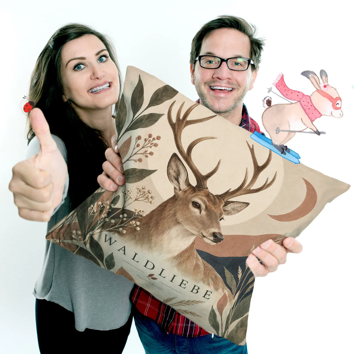 Gemütliches Kissen mit Hirsch für Waldliebhaber|p:2013844|h:977daee79f196adc510db2793a4c35f2