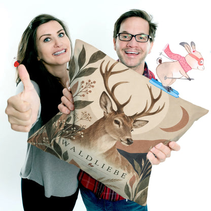 Gemütliches Kissen mit Hirsch für Waldliebhaber|p:2013844|h:977daee79f196adc510db2793a4c35f2