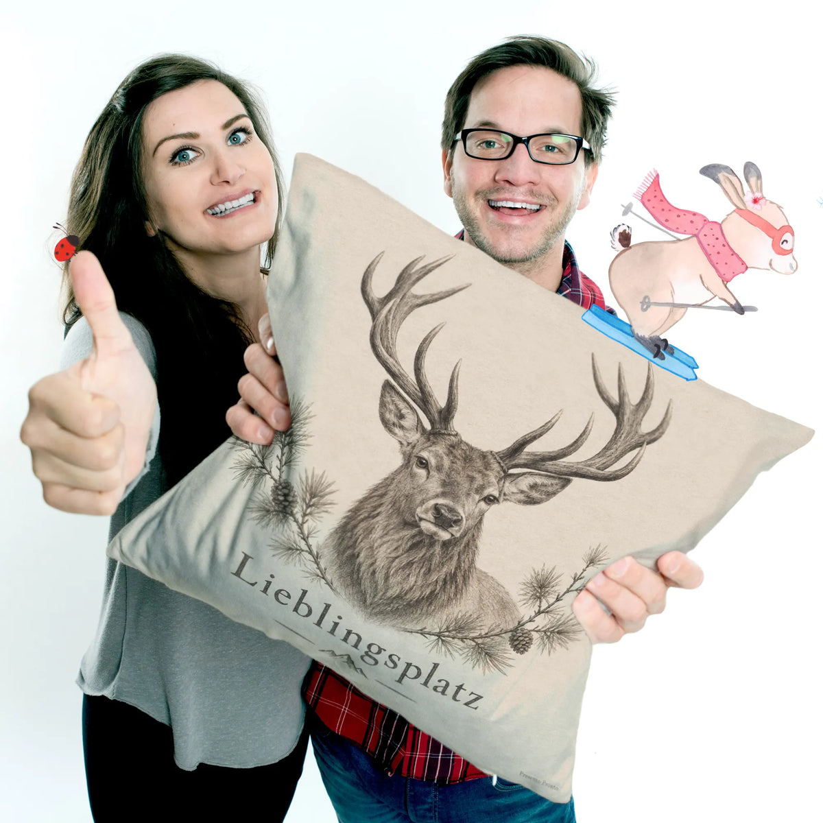 Gemütliches Kissen mit Hirsch für Naturliebhaber|p:2013845|h:01a5fd42e9599f9b1e4c19c9f4030f39