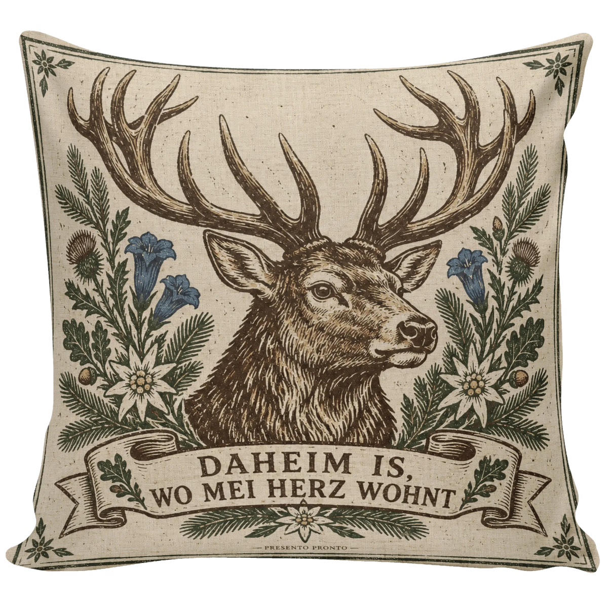 Gemütliches Kissen mit Hirsch für Bayernliebhaber|p:2013848|h:e0571dd49e142b2e5db76a60221313fb