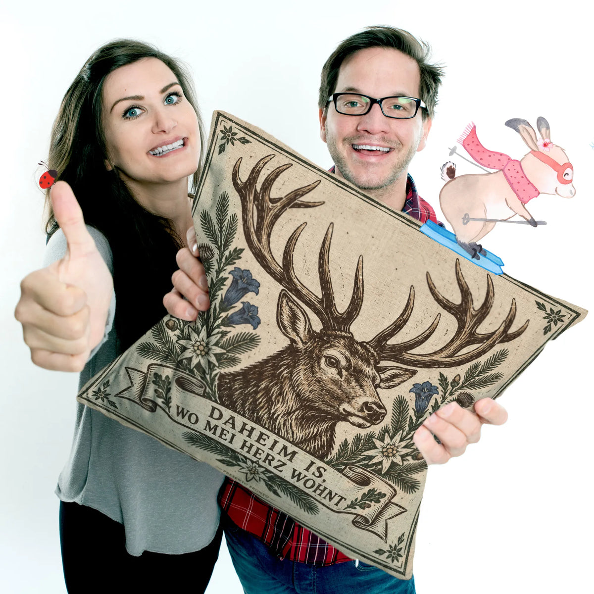 Gemütliches Kissen mit Hirsch für Bayernliebhaber|p:2013848|h:03a8f2e38aea4a06d4806e0891953b22