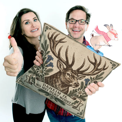 Gemütliches Kissen mit Hirsch für Bayernliebhaber|p:2013848|h:03a8f2e38aea4a06d4806e0891953b22