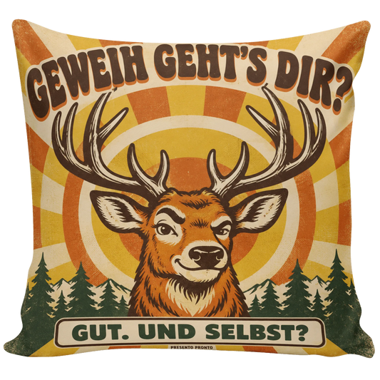 Lustiges Kissen mit Hirsch für Jäger|p:2013850|h:747e22ce9090733186c9ffabf3a5b536