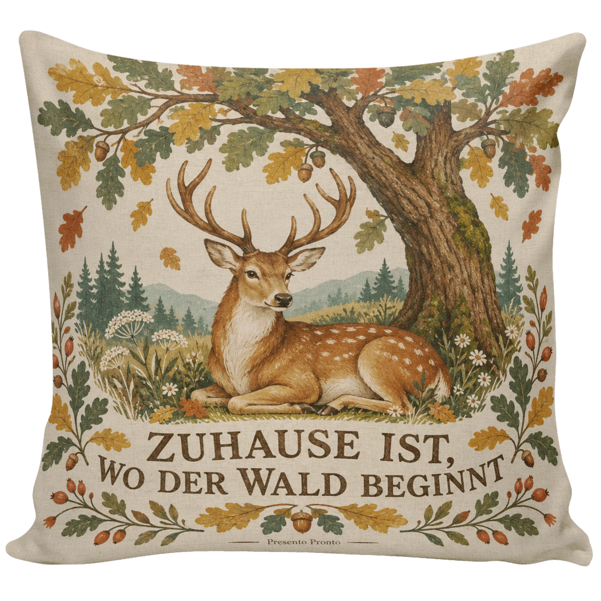 Gemütliches Kissen mit Hirsch unter Eiche für Naturliebhaber|p:2013851|h:eb4e5adf6708c0297f8fd8c6dfb94704
