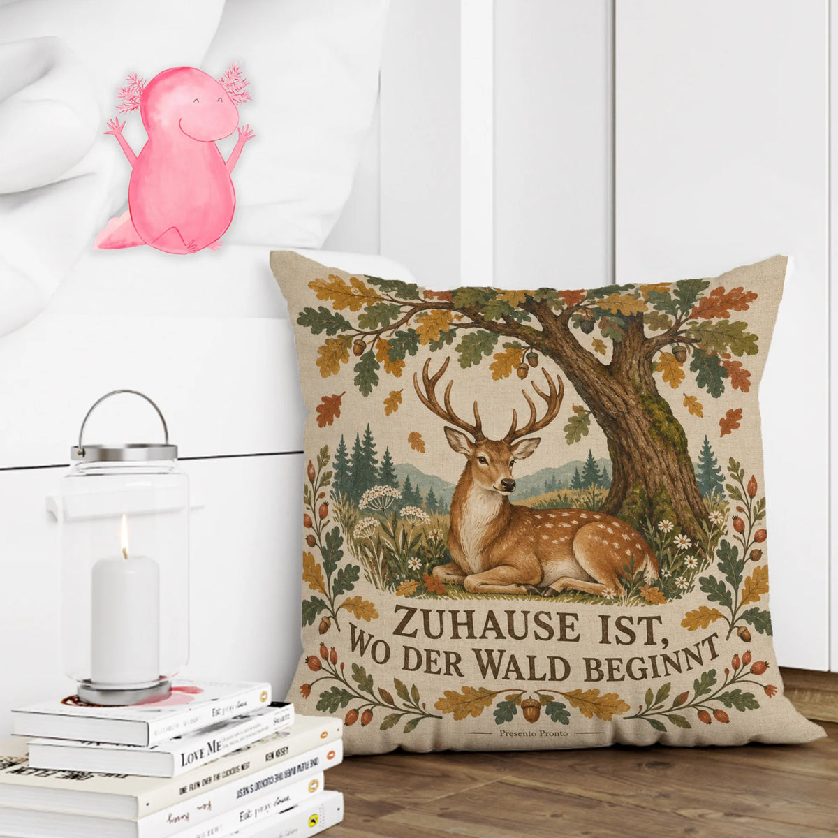 Gemütliches Kissen mit Hirsch unter Eiche für Naturliebhaber|p:2013851|h:15affcbdf0ac0f1315720d531d8be2b5