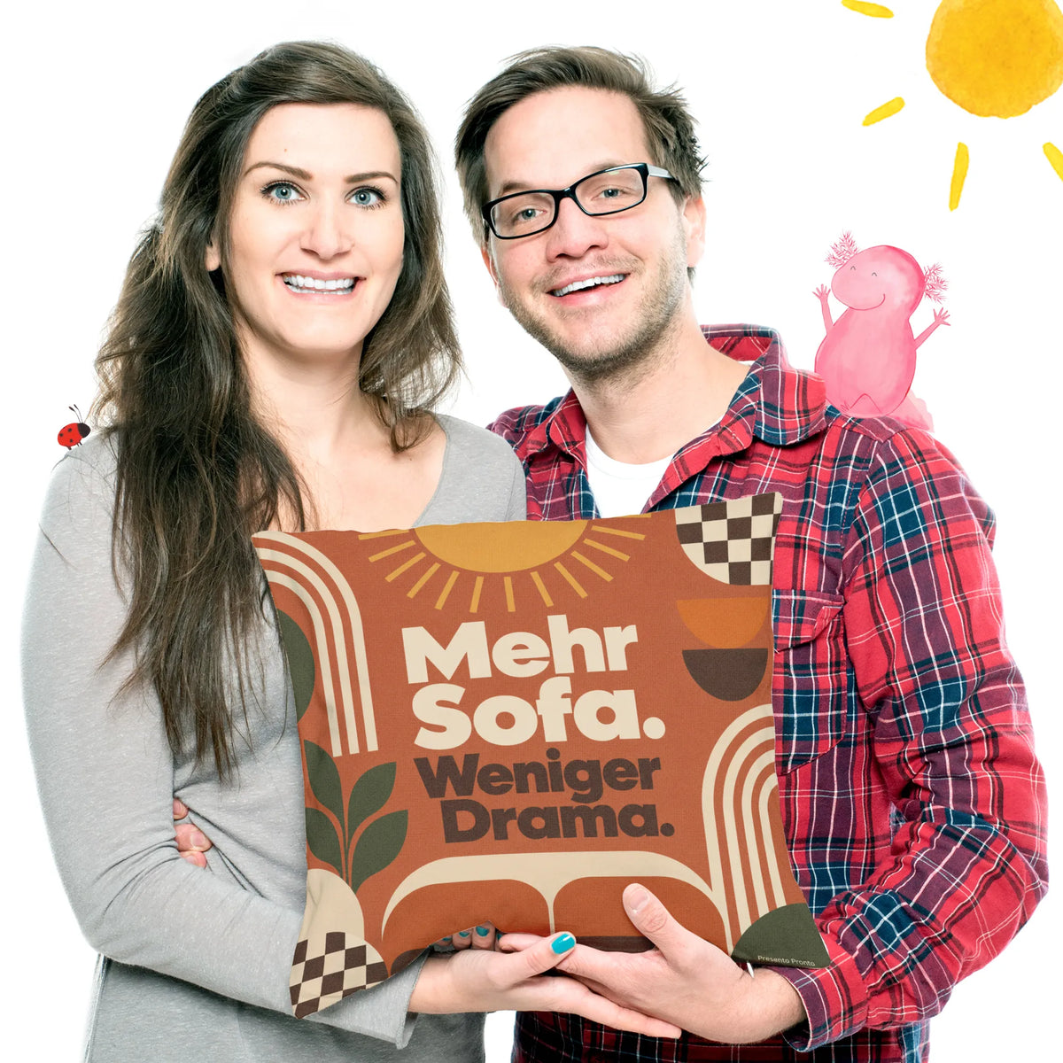 Lustiges modernes Sofakissen für Sofaliebhaber mit Sonne|p:2013859|h:43bdbb47dbd66b9f681c2a534d22691e