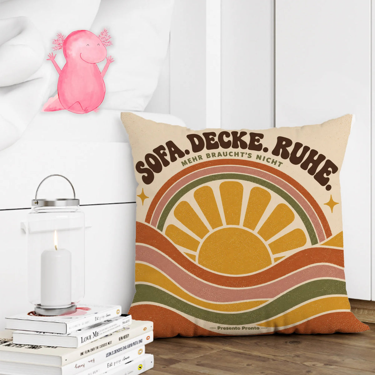 Gemütliches modernes Sofakissen mit Retro-Sonne für Auszeiten|p:2013866|h:5c2c79a33d82d29d37d59a48c28a9be3