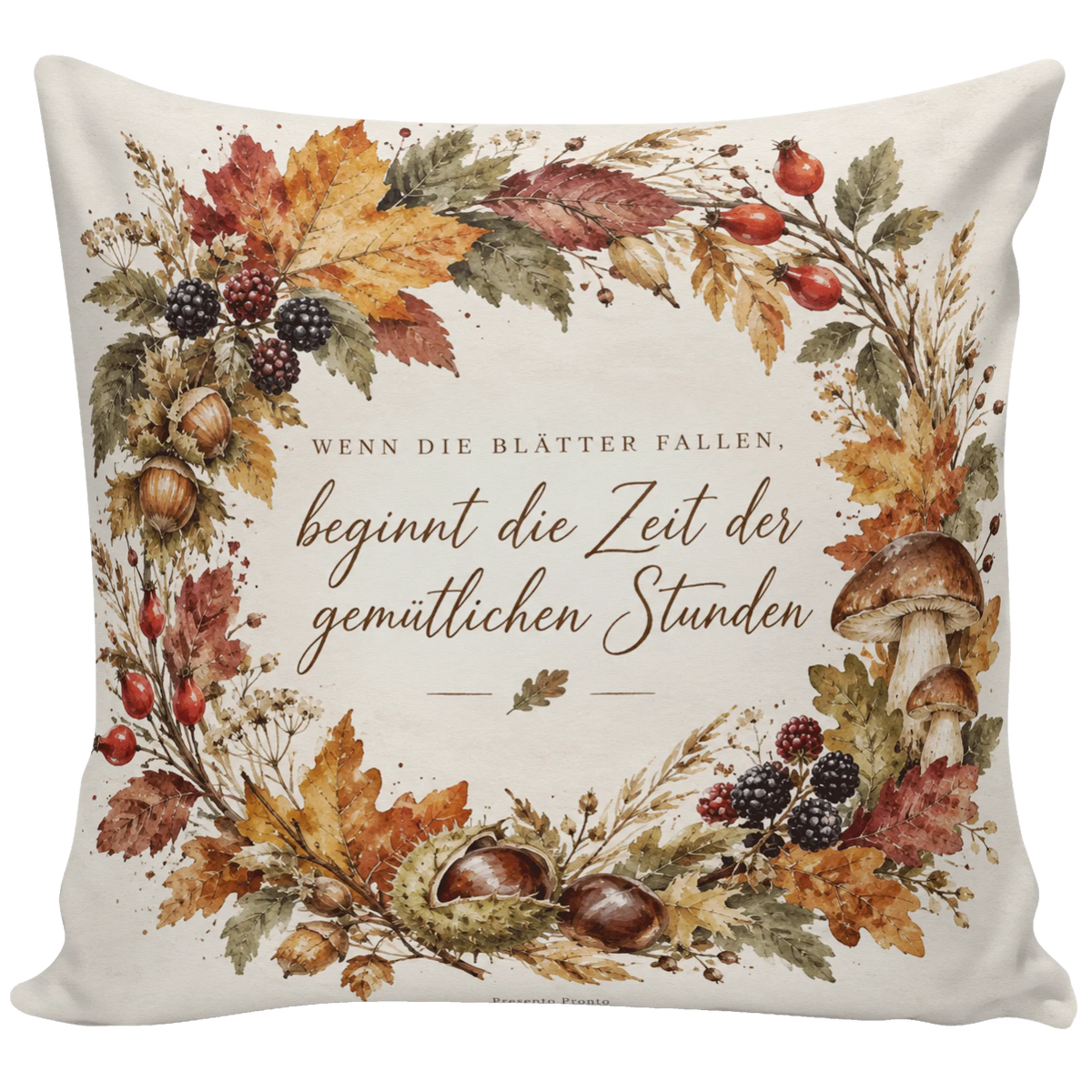 Gemütliches Kissen für den Herbst mit Herbstkranz|p:2013882|h:eca43a66708351a2e58126c3813c78e0