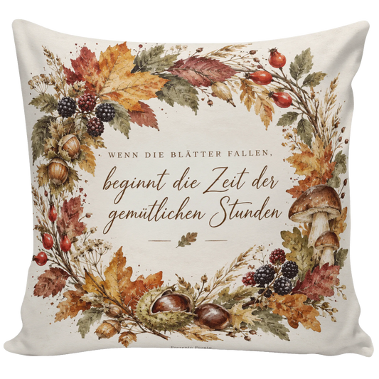 Gemütliches Kissen für den Herbst mit Herbstkranz|p:2013882|h:eca43a66708351a2e58126c3813c78e0
