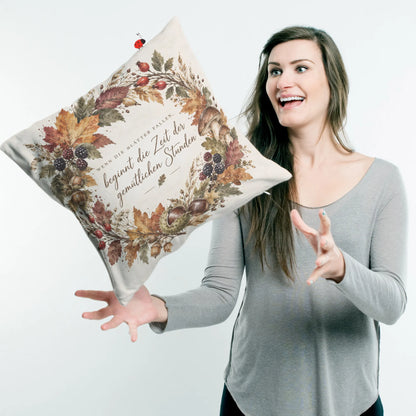 Gemütliches Kissen für den Herbst mit Herbstkranz|p:2013882|h:c0d52b50eef0c3cb8dc3e629b7c39558