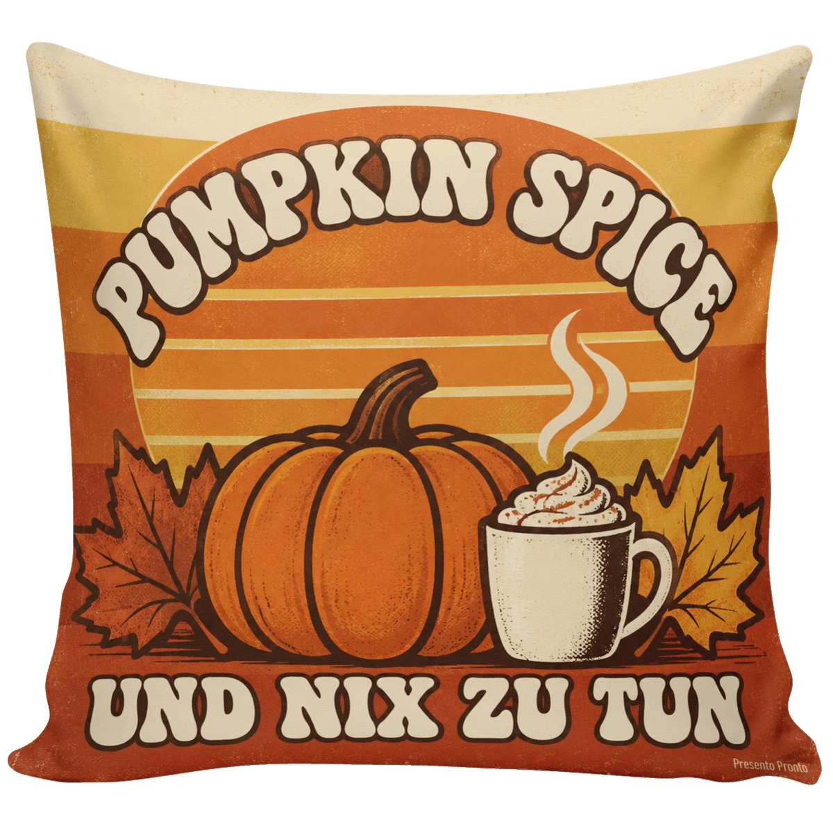 Lustiges Herbstkissen für gemütliche Sofastunden mit Kürbis und Tasse|p:2013883|h:289648274bc4d3fcbdcaf020c213c76b