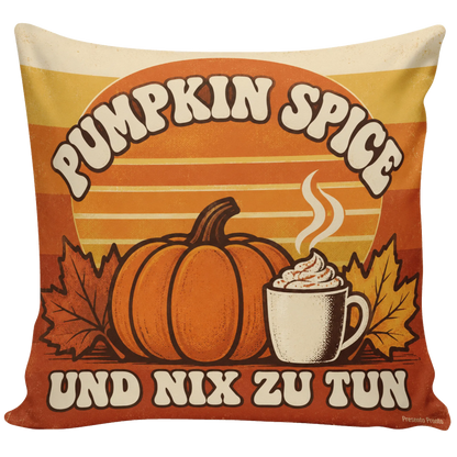 Lustiges Herbstkissen für gemütliche Sofastunden mit Kürbis und Tasse|p:2013883|h:289648274bc4d3fcbdcaf020c213c76b