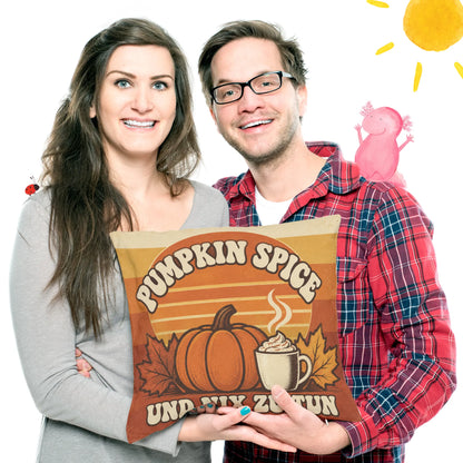 Lustiges Herbstkissen für gemütliche Sofastunden mit Kürbis und Tasse|p:2013883|h:b01ff15baec9d29db4d76170ecf7ead2