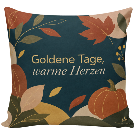 Gemütliches Kissen für den Herbst mit Kürbis und Blättern|p:2013886|h:785dac23a08b1a391b25284dce19e6fa