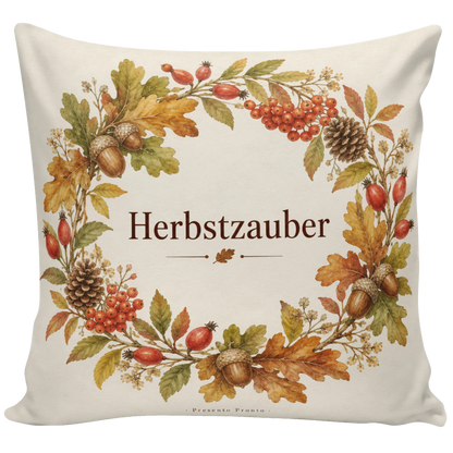 Gemütliches Kissen für den Herbst mit Herbstkranz|p:2013888|h:81c388110fe2245f19c9087416a97941