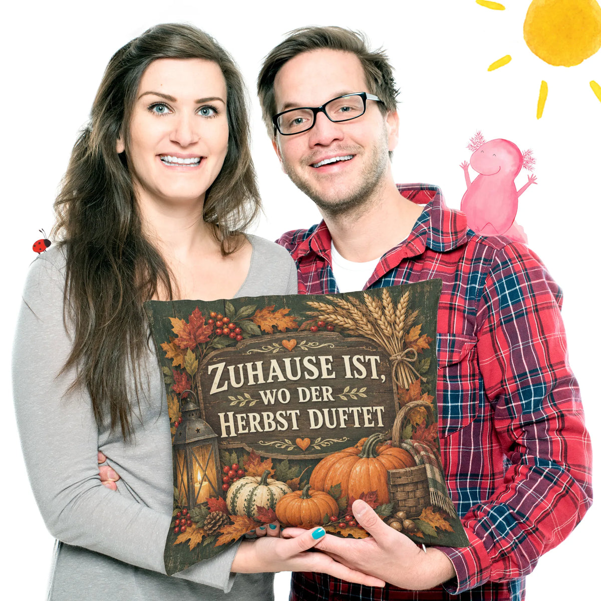 Gemütliches Kissen für den Herbst mit Kürbissen im Korb|p:2013893|h:4b06934cc22f2f24ba62273a2bf12d4b