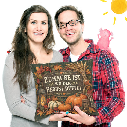 Gemütliches Kissen für den Herbst mit Kürbissen im Korb|p:2013893|h:4b06934cc22f2f24ba62273a2bf12d4b