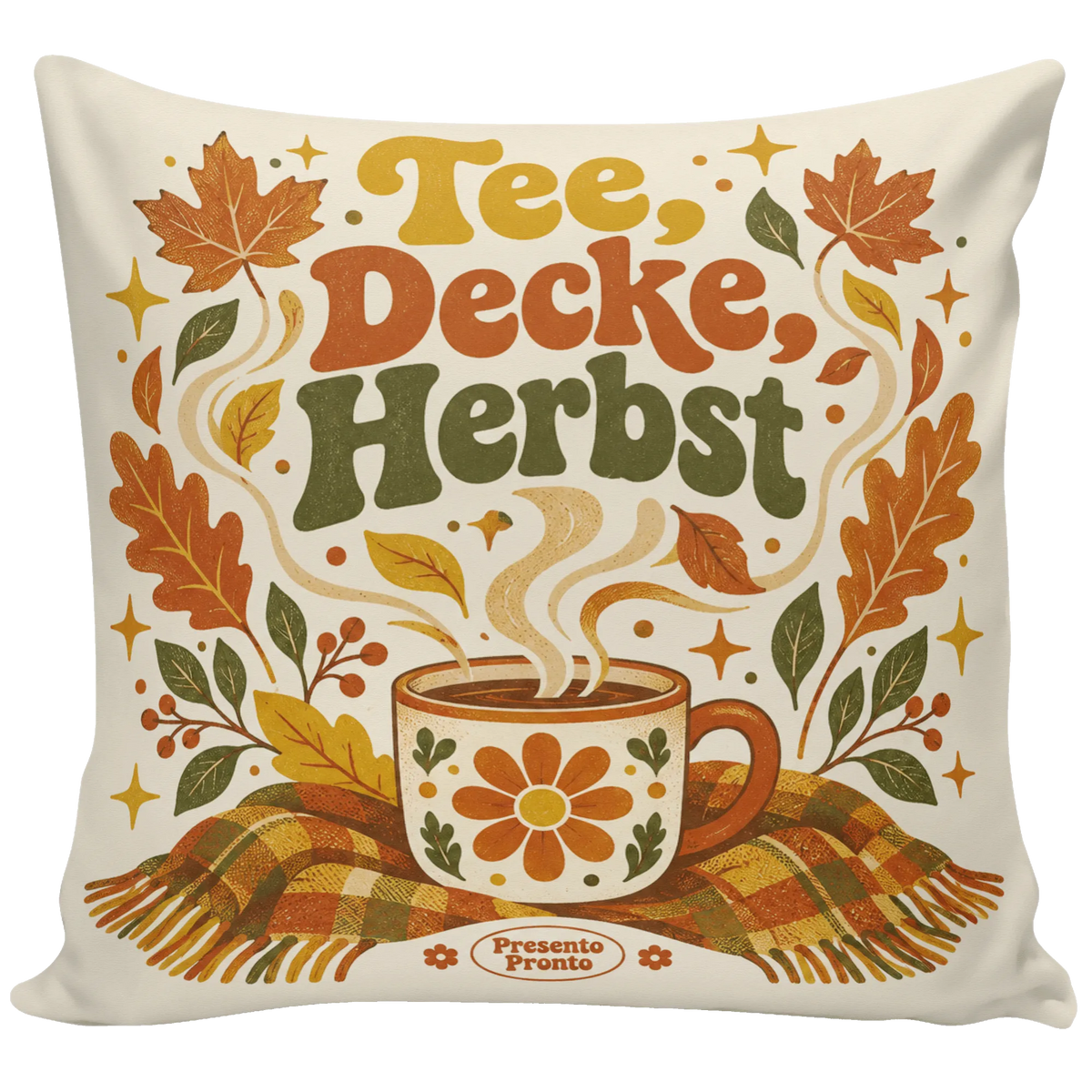 Gemütliches Kissen für den Herbst mit dampfender Tasse|p:2013895|h:439582baf166c04b545c20fb9caaf9f5