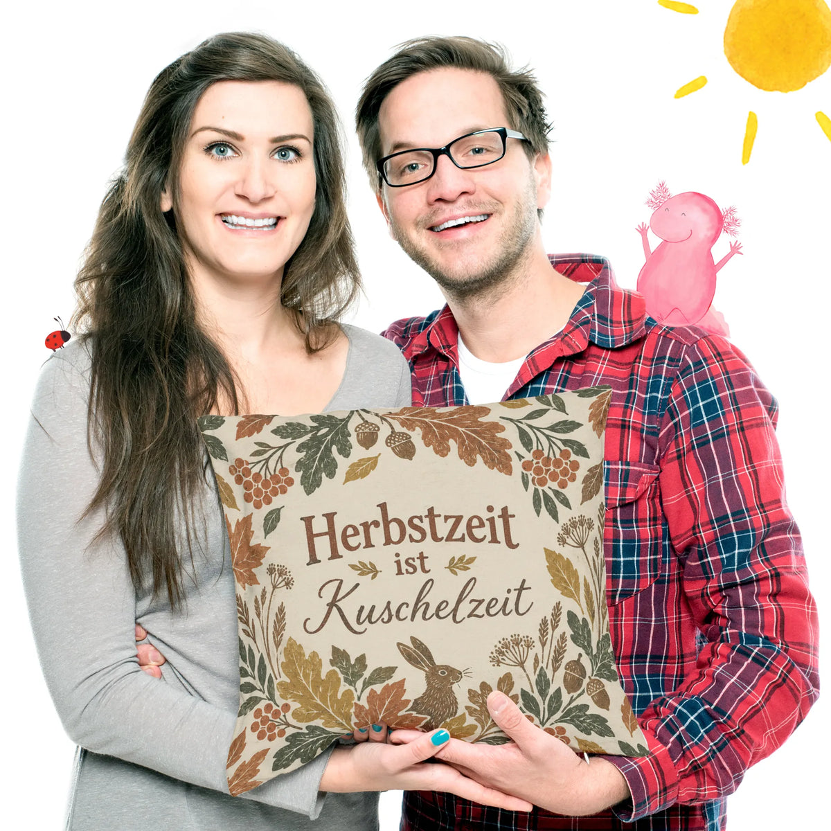 Kuscheliges Kissen für den Herbst mit Hase|p:2013897|h:191a53f08042195898107296510de020
